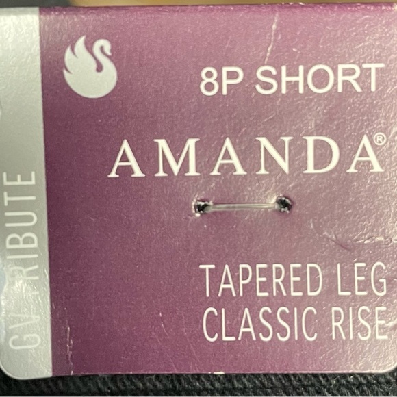 NWT Gloria Vanderbilt Amanda Original Slimming High Jeans Short Black Size 8P - Picture 7 of 8